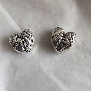 PAIR of HEART Angel Wings Bracelet Charms Compatable With Pandora#3